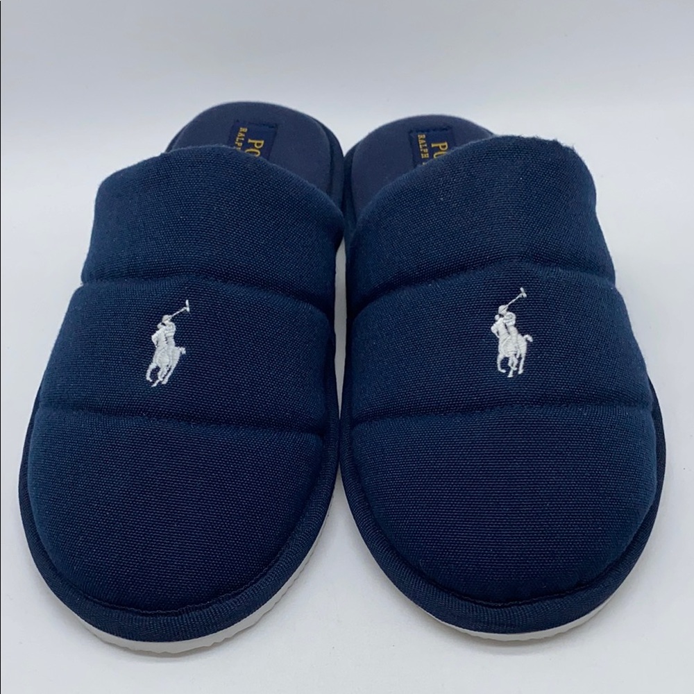 Polo Ralph Lauren Designer Women’s Navy Blue Mule Slippers Size 9